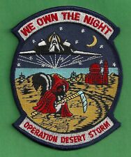 OPERATION DESERT STORM F-117A MILITARY AIRCRAFT PATCH WE OWN THE NIGHT picture