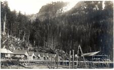Swansons Bay BC Canada sulfite pulp mill town being built RPPC early c1909 picture