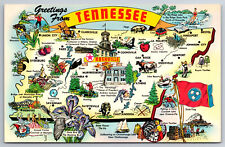 Vintage Postcard TN Greetings Map -2071 picture