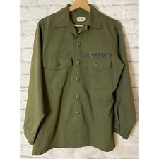 Authentic US Air Force Military Green Button Down Uniform Shirt picture