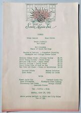 June 18, 1951, Santa Maria Inn, California, Menu Vintage, original picture