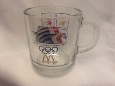 McDonald’s 1984 Summer Olympic Mug Clear Glass Coffee Anchor Hocking Vintage picture