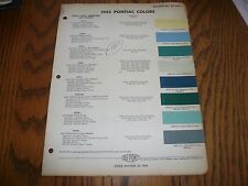 1955 Pontiac DuPont Delux Color Chip Paint Sample  picture