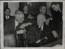 1937 Press Photo George Whitney, Thomas W. Kamont at Senate Railroad Hearing picture