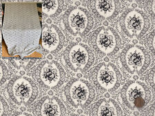 Exquisite Vtg Victorian Rose Fine Cotton Quilt Fabric Black & White 35