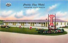 Highmore South Dakota~Prairie View Motel~Lounge Chairs on Lawn~1950 Postcard picture