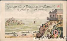 ca1880's California Silk Co. Trade Card by Bosqui With Cliff House San Francisco picture