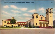 Midland TX-Texas, Modern First Methodist Church, Vintage Postcard picture