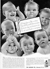 Vintage 1938  MENNEN CO.  Baby Oil  Print Ad      7 cute  baby's making faces picture