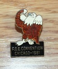 Vintage 1981 F.O.E. Chicago Convention Collectible Enamel Eagle Lapel Pin  picture