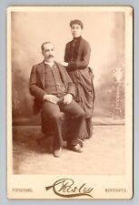 Antique Victorian Man and Women Gilded edge Cabinet Card Pipestone Minnesota picture