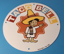 Vintage Taco Bell Sign - Porcelain Restaurant Fast Food Diner Gas Pump Sign picture