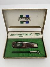 Vintage Camillus 10F American Wildlife Series Bull Moose  Knife.Box.Sharpener picture