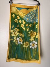 VINTAGE RARE Pat Albeck Daffodils Irish Linen Kitchen Tea Towel PREOWNED (B3) picture