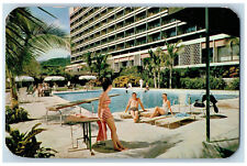 Acapulco Guerrero Mexico Postcard Elcano Hotel Swimming Pool 1964 Vintage picture
