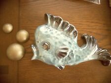 Vintage Tropic Treasures  Fish Wall  Pocket Plaque By Ceramicraft Blue Planter picture