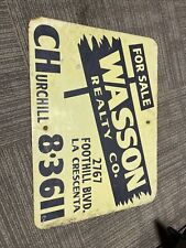 1940s La Crescents California Real Estate Metal Not Porcelain Sign Wasson Realty picture