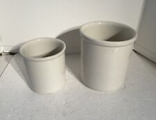 Hall China 301 & 302 USA White Ivory Crock Utensil Holder Canister picture