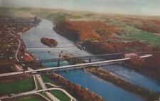 Postcard PA Pennsylvania Turnpike Allegheny River Crossing Aerial View PM 1955 picture