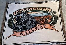 Grand Canyon Railway Tapestry Woven Throw Blanket Locomotive Train 64x44 picture
