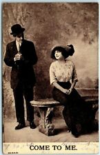 Postcard - Come to me - Love/Romance Greeting Card - Old Picture of a Couple picture