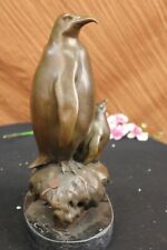 Vtg Mid Century Modernist Bronze Brass Abstract Penguin Bird Sculpture Gift Deal picture