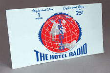 TRADIO HOTEL RADIO COIN OPERATED TUBE RADIO WATER SLIDE DECAL RED picture