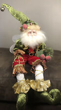 SANTA FAIRY ELF SHELF SITTER Embellished w/Bells 22” Christmas Decor Whimsical picture