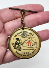 Antique Knights of Pythias FOB Oklahoma Grand Lodge Shawnee Consolidated 1907 picture