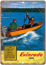 1950 Evinrude Outboard Motor Boating Ad Reproduction Metal Sign L28 picture