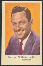 1958 WILLIAM HOLDEN PARAMOUNT TV & MUSIC STARS DUTCH GUM CARD 'PA' SET #225 NM picture