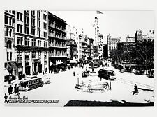 West Side of Union Square Greater New York Postcard - METALLIC LUSTER Reprint picture