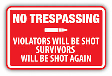 No Trespassing Warning Sign Car Bumper Sticker Decal 5