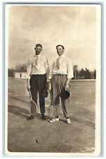 c1910's Boys Tennis Champions Sports RPPC Photo Unposted Antique Postcard picture