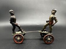 ANTIQUE 1930 CAST IRON MECHANICAL Wind Up Boxing 🥊 Fighters Toy Displays Great picture