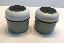 Vintage Denby Romance Salt & Pepper Made In England Blue White Classic Ceramic picture