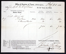 1866 Receiver of Taxes C E Hopkins 9th Ward Property Tax PHILADELPHIA PA picture