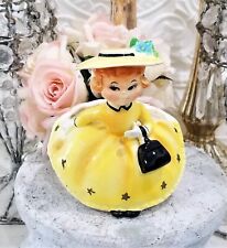 Vintage SONSCO Planter Southern Belle Lady Yellow Dress Japan picture