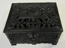 Cast Iron Vintage Box Case Russian Soviet Decorated Signed Rectangle Rare w/key picture