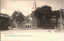 Central Baptist Church Norwich CT Undivided Back Vintage Postcard W08 picture