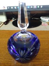 Beautiful Vintage Cobalt Blue Crystal Bell cut to Clear 24% LEAD OXIDE  picture