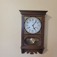 Vintage Elgin 31-Day Wall Clock Chimes with Key Working picture