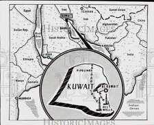1963 Press Photo Newsmap showing Kuwait, world's second largest oil exporter picture