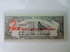 1954 Las Vegas Loot 1000 Dollar Bill. The Riviera Casino. Advertising for TWA. picture