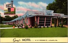 Linen Postcard Gary's Motel 41 and 19 Business Rt in Atlanta, Georgia picture