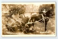 1913 RPPC Tournament Roses Horse Carriage Parade Float Class 1 No. 1 Pasadena CA picture