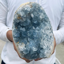 7.3lb Large Natural Blue Celestite Crystal Geode Quartz Cluster Mineral Specimen picture