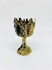 Israel Judaism Bronze Cast Chalice Cup Vintage Ornamental Rare from Holy Land picture