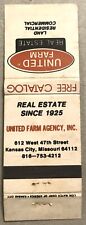 Vintage 20 Strike Matchbook Cover - United Farm Agency Kansas City, MO picture