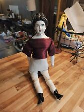 Antique Doll With Ceramic Head , Hands Feet And Soft Body 21